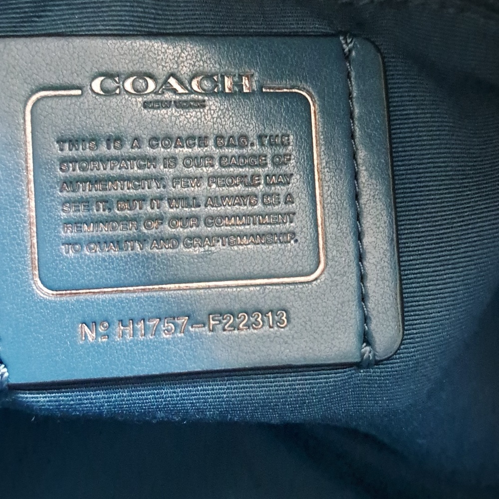 Coach Sierra Satchel in Metallic Dark Teal w/crossbody so Unique And Beautiful - Picture 11 of 13